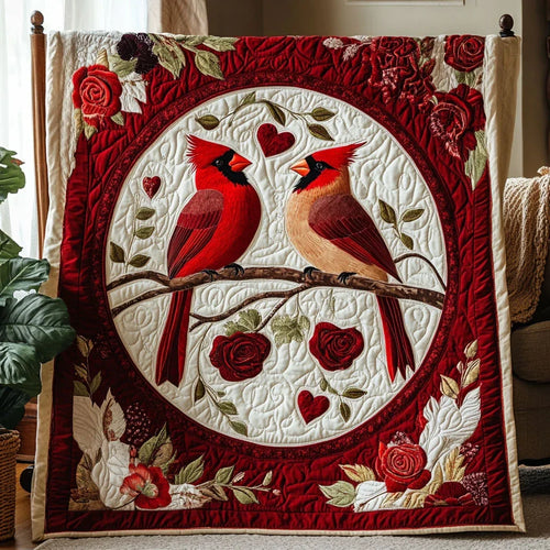 Crimson Devotion Quilt Blanket