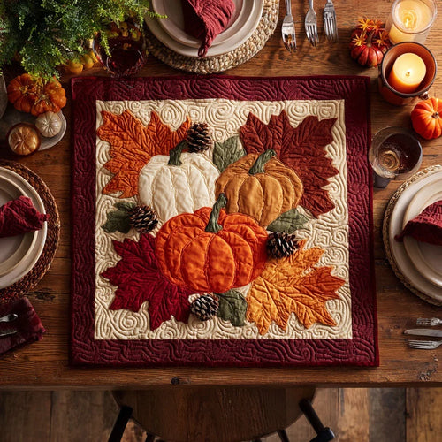 Crimson Fall Quilted Table Topper
