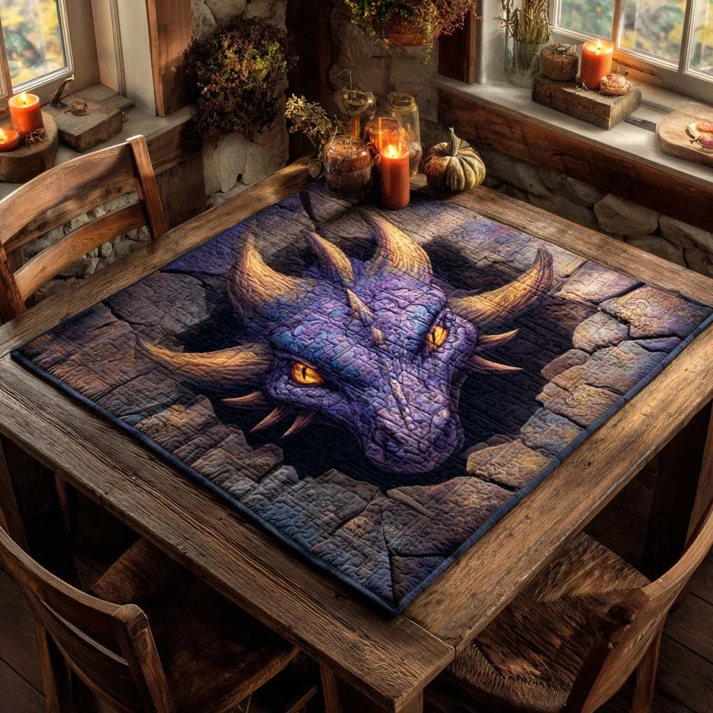 Crimson Gaze Quilted Table Topper