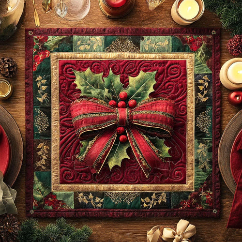 Crimson Joy Quilted Table Topper