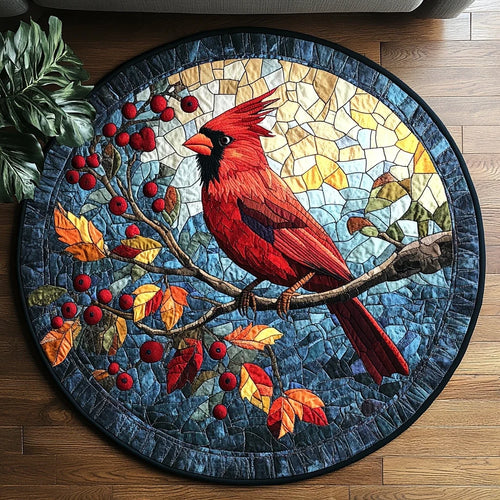 Crimson Majesty Quilted Round Mat