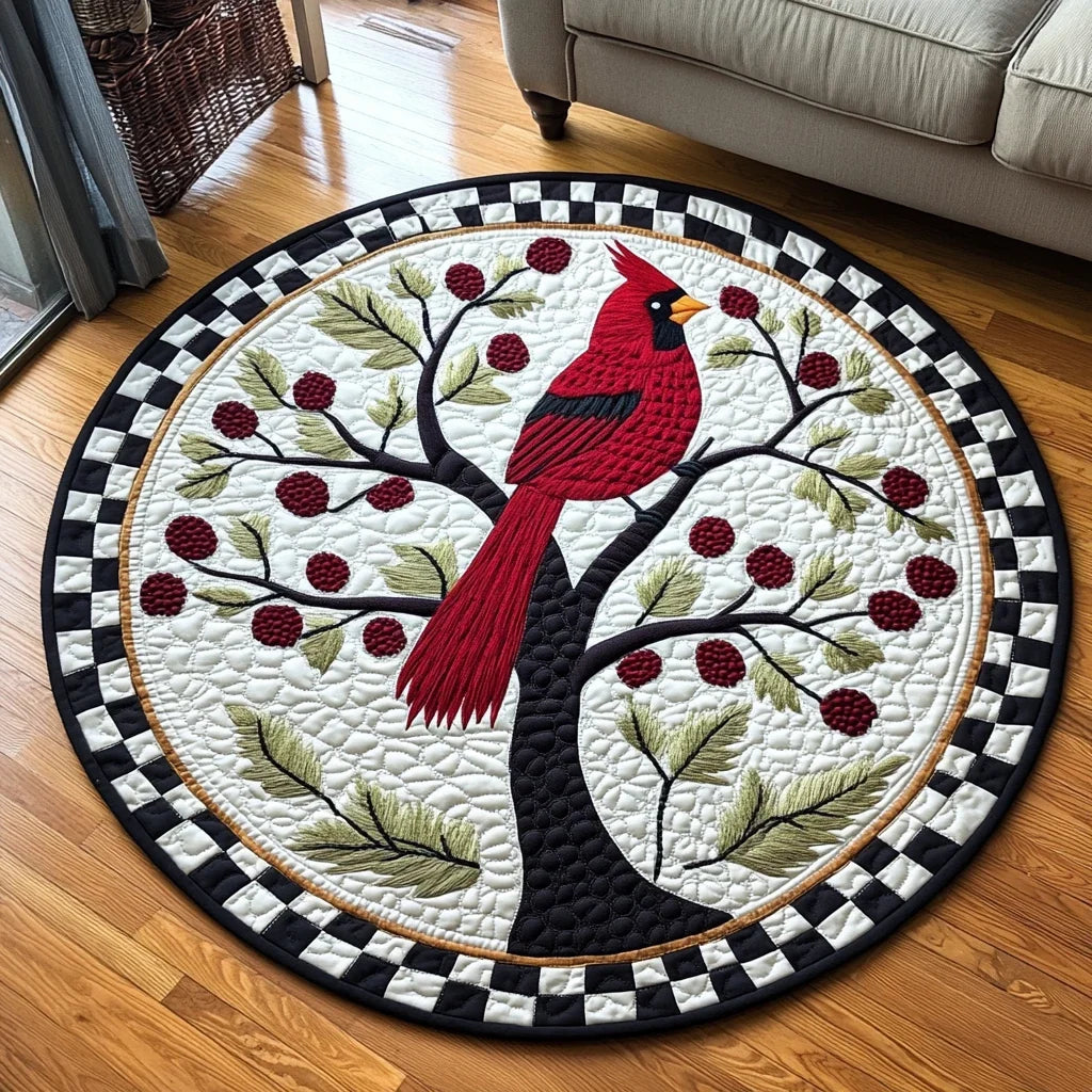 Crimson Majesty Quilted Round Mat