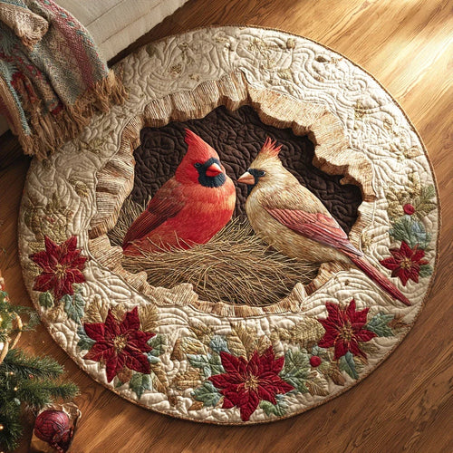 Crimson Nest Quilted Round Mat