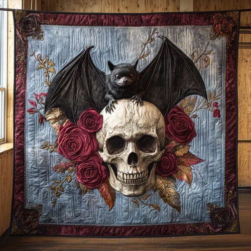 Crimson Silence Quilt Blanket