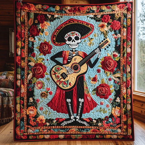 Crimson Strings Quilt Blanket