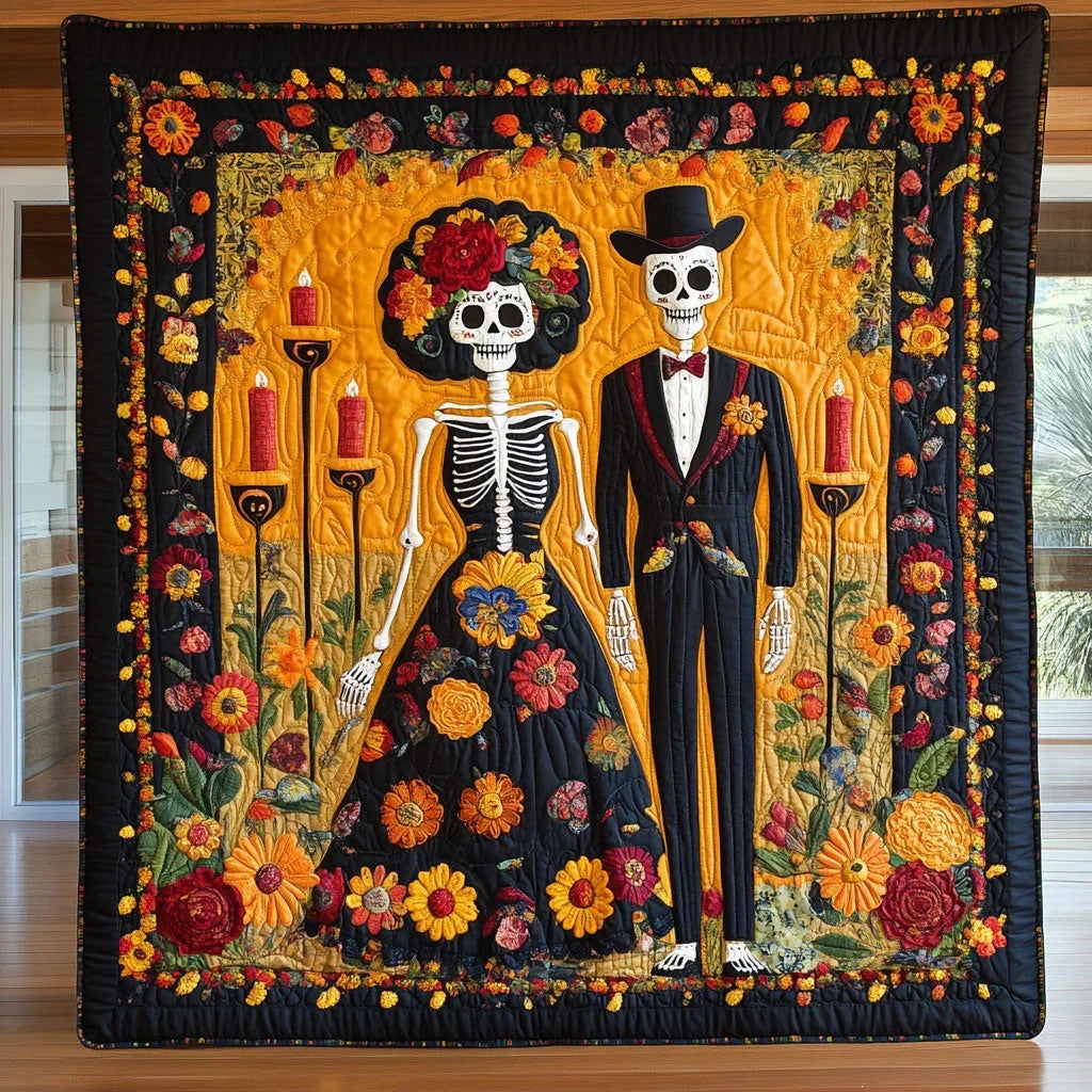 Crimson Vows Quilt Blanket