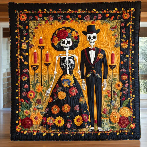 Crimson Vows Quilt Blanket