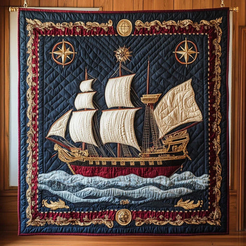 Crimson Voyager Quilt Blanket