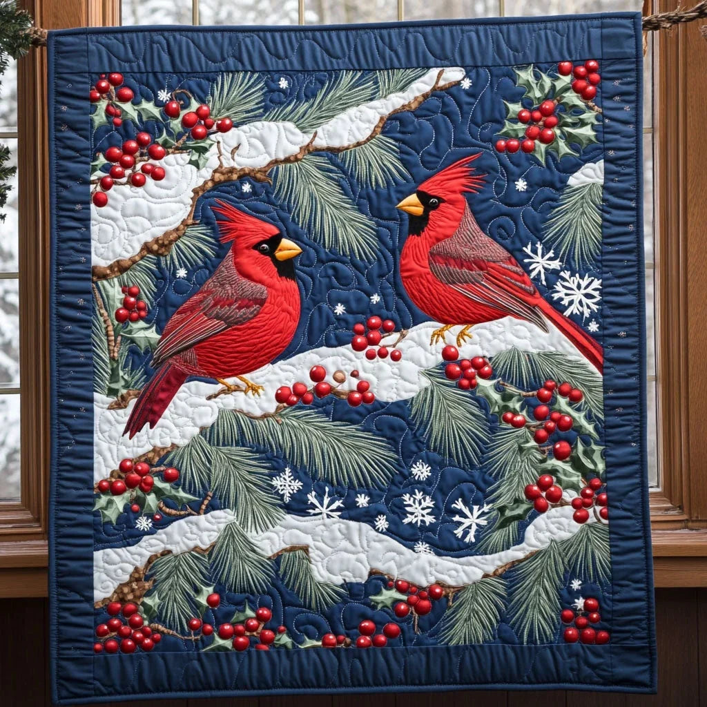 Crimson Winter Quilt Blanket