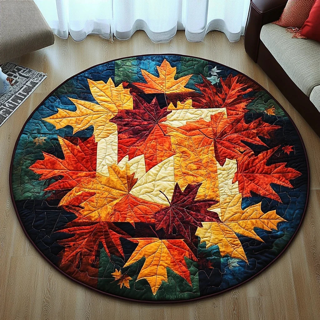 Crisp Fall Quilted Round Mat