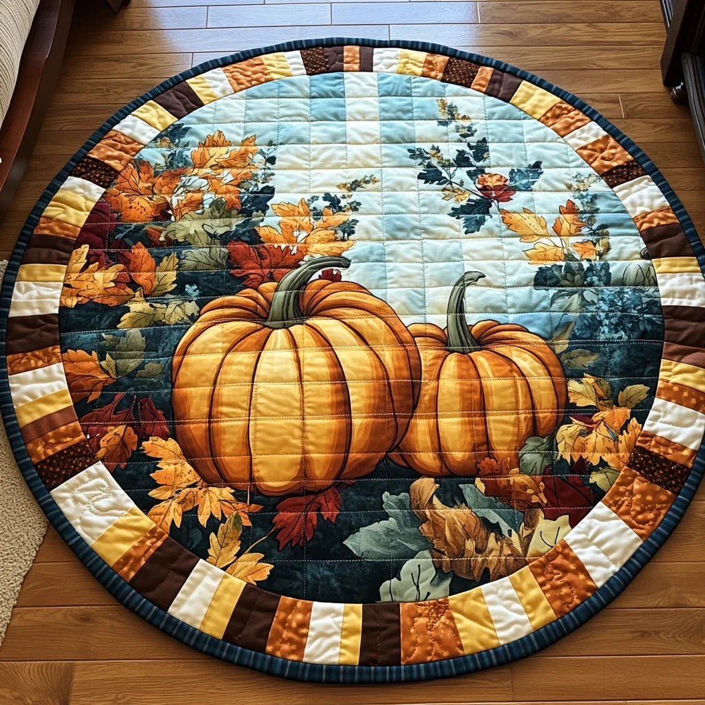 Crisp Leaves Quilted Round Mat
