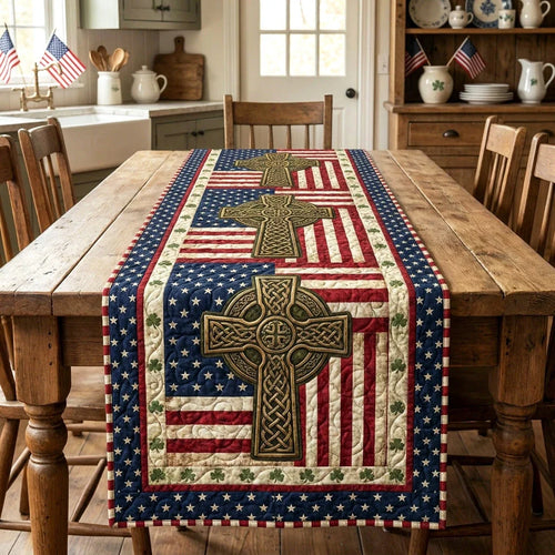 Cross of Freedom Quilted Table Runner