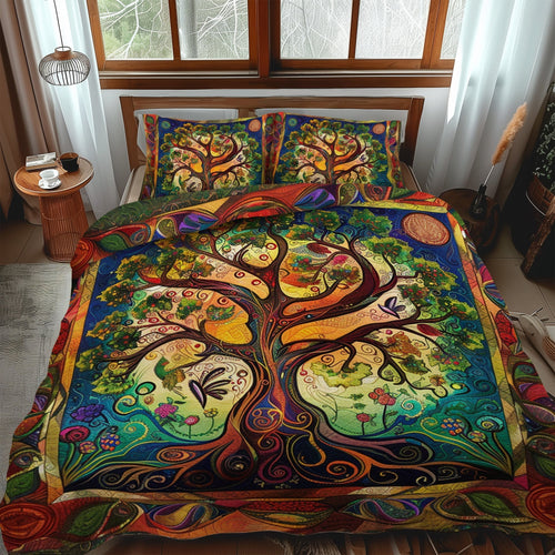 Celtic Tree of Life 3-Piece Quilted Bedding Set - Single (59" x 70")