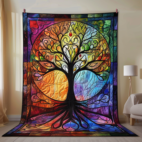 Celtic Tree of Life Art Quilted Blanket - Throw (55" x 60")