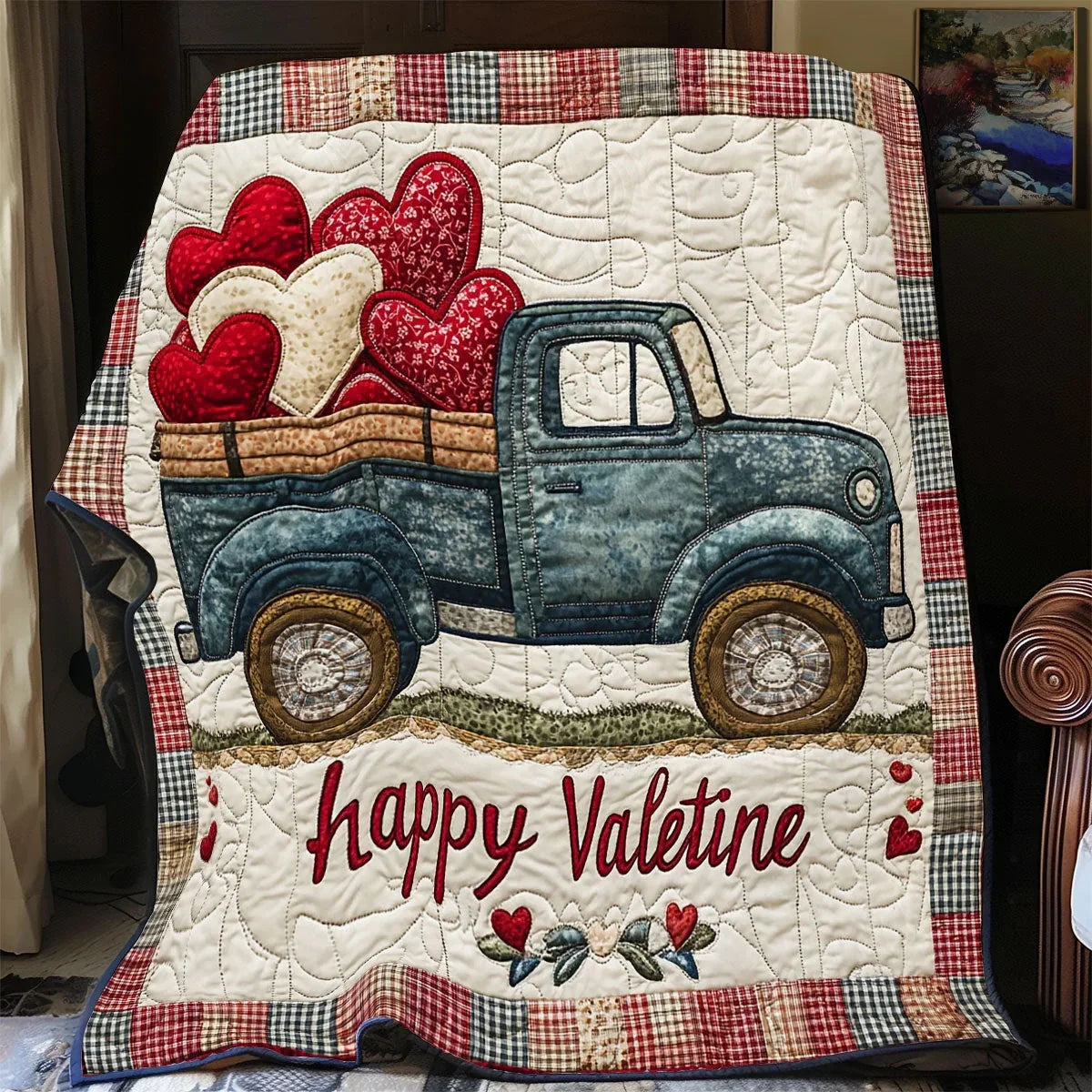 Cupid Truck Quilt Blanket