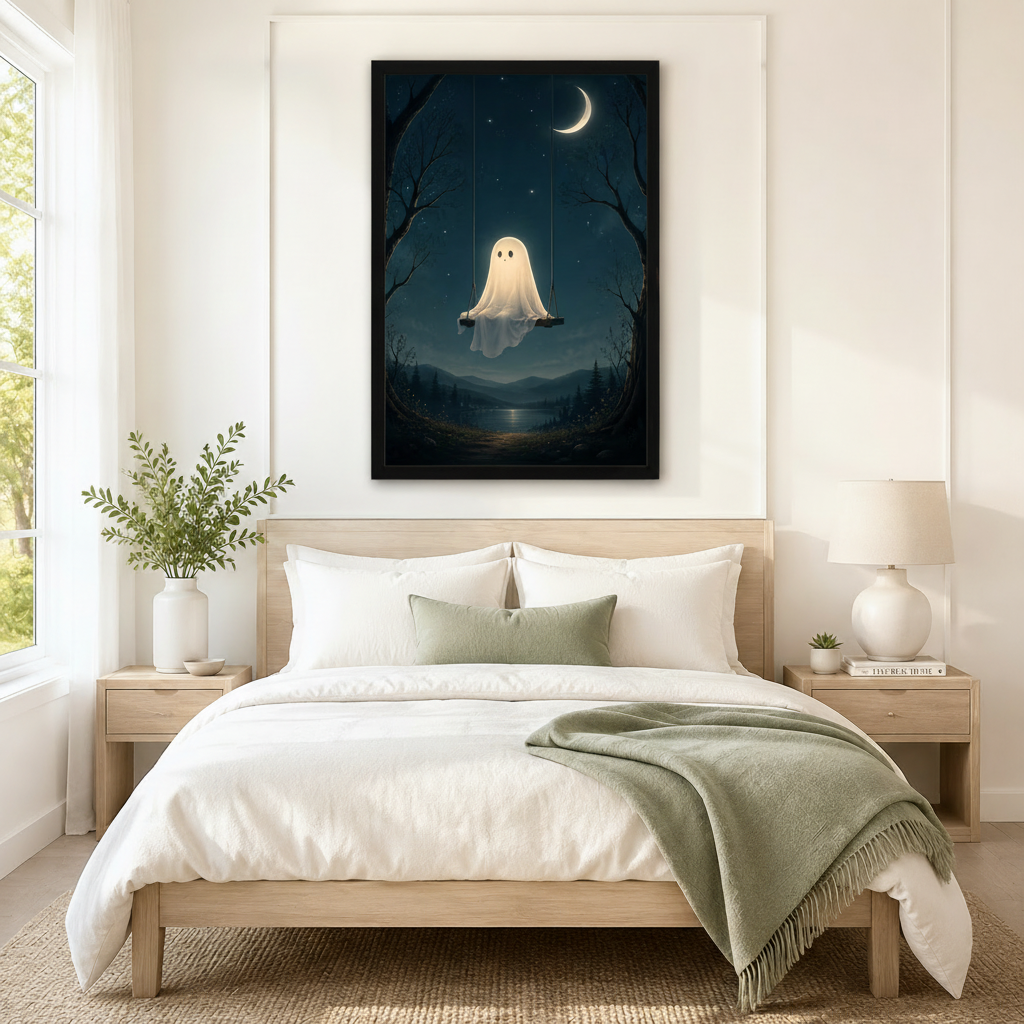 Ghost Swing Night Sky Canvas Art Wall Art
