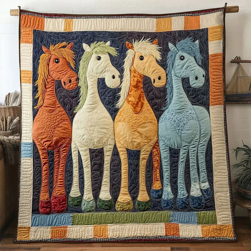 Cute Horse Quilt Blanket