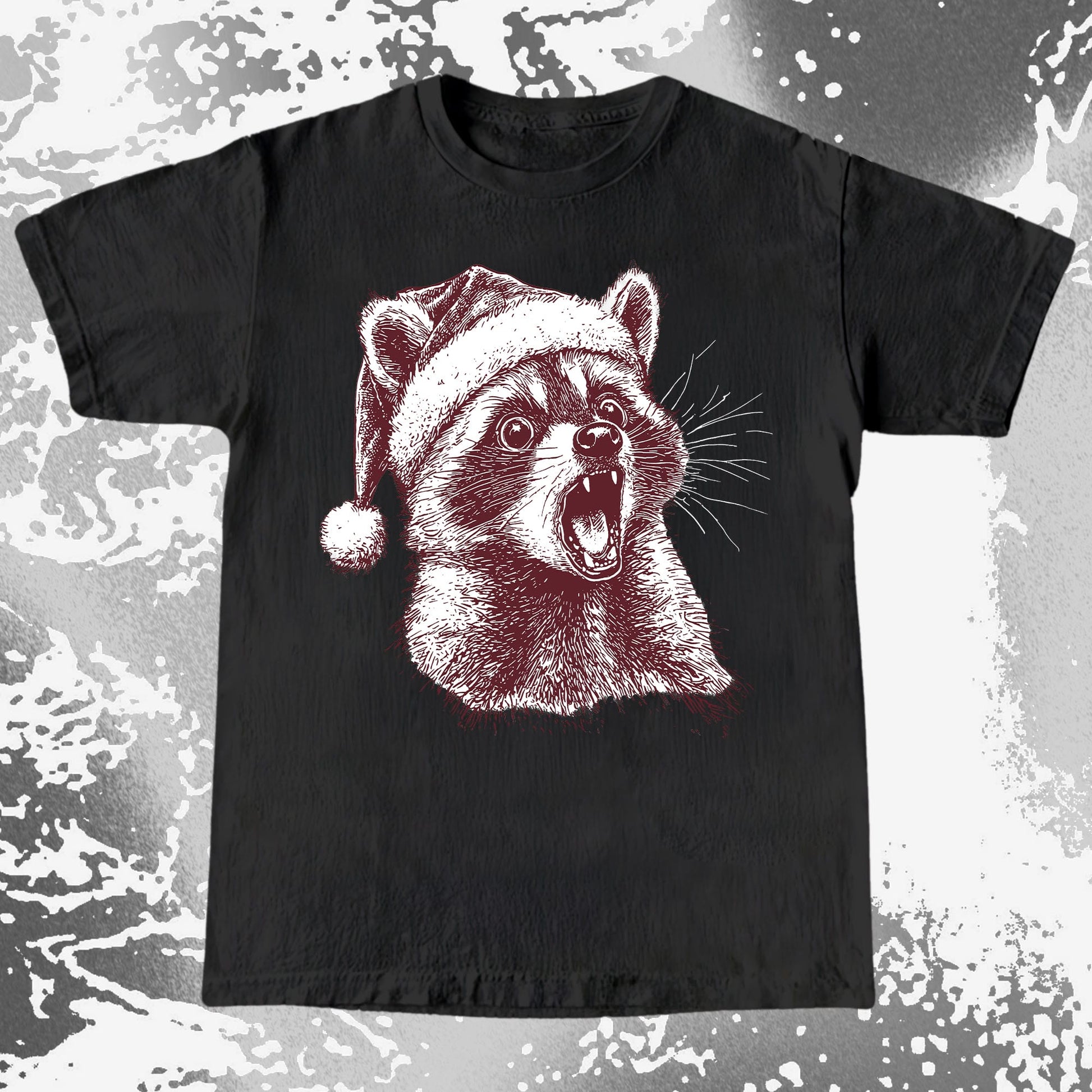 Christmas Raccoon Energy, funny meme tee gift (view 3)