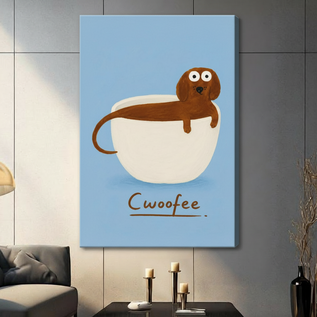 Cwoofee Dachshund Funny Dog Canvas Wall Art