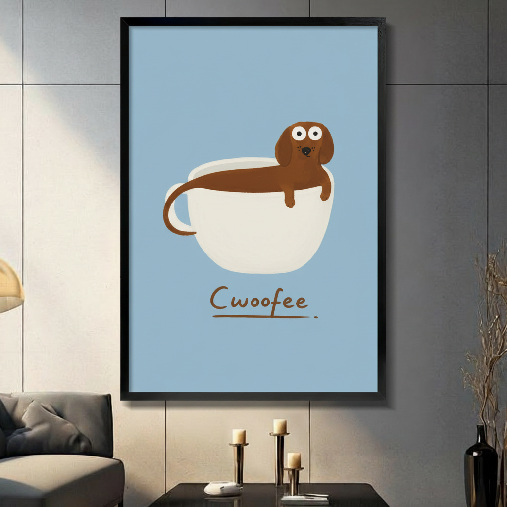 Cwoofee Dachshund Funny Dog Canvas Wall Art