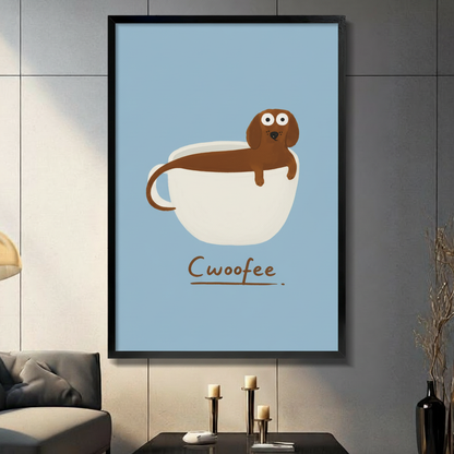 Cwoofee Dachshund Funny Dog Canvas Wall Art