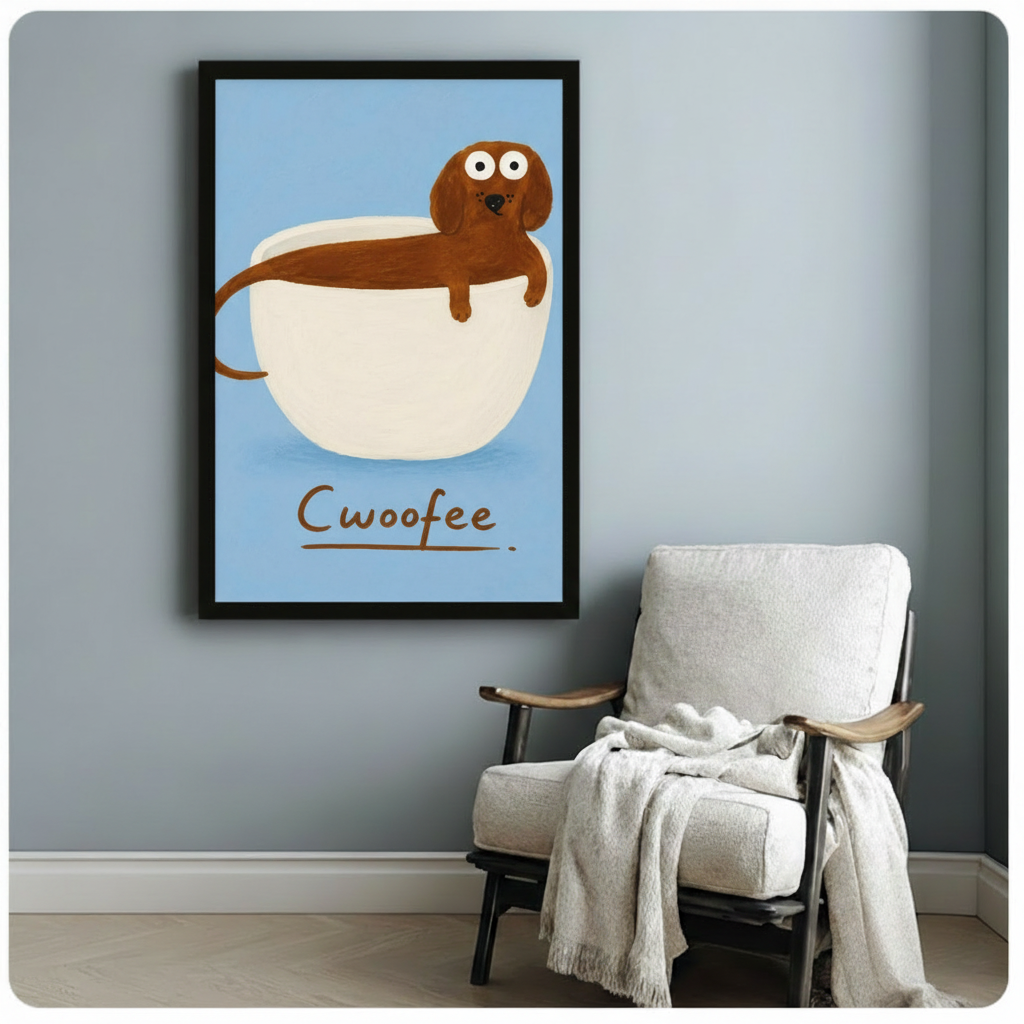 Cwoofee Dachshund Funny Dog Canvas Wall Art