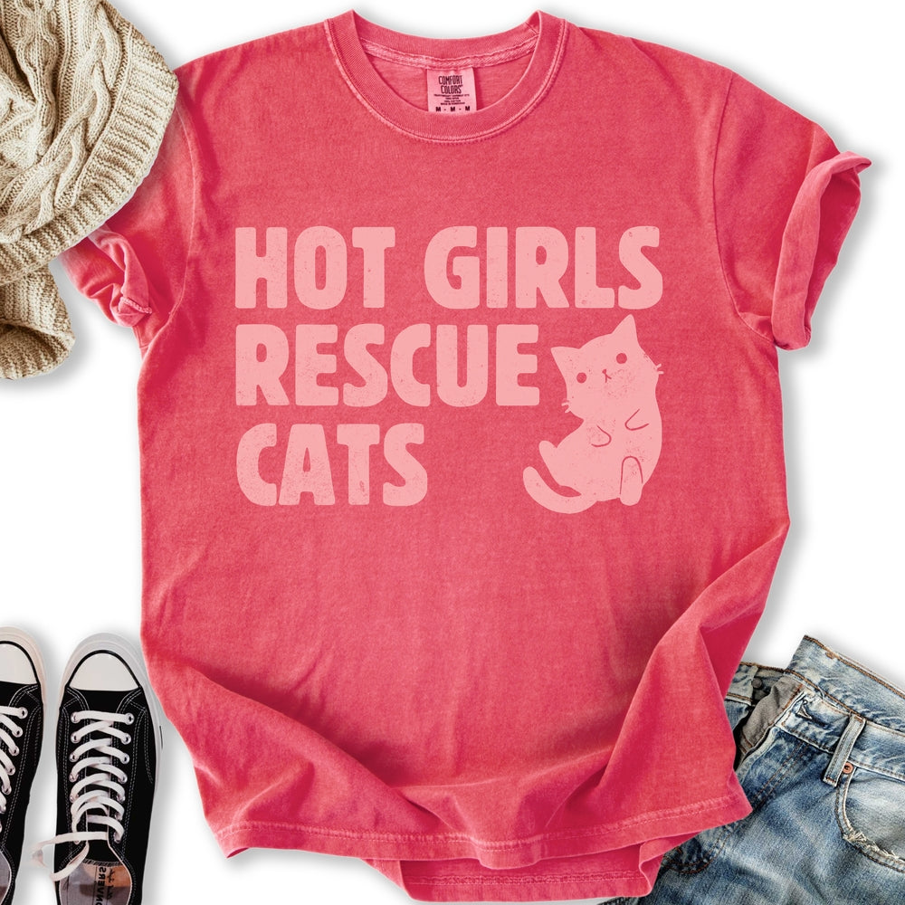 Hot Girls Rescue Cats Relaxed Tee
