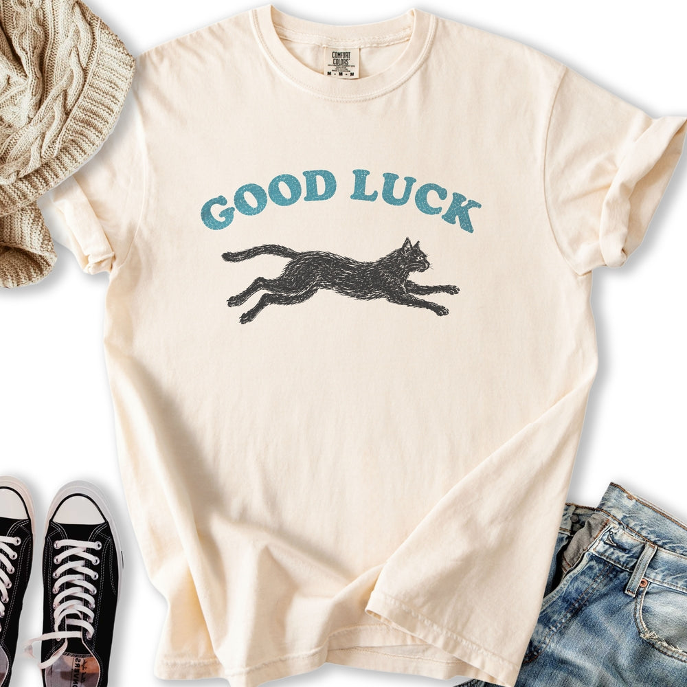 Good Luck Black Cat Relaxed Tee