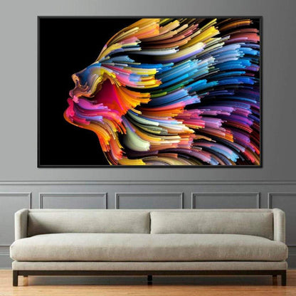 Psychedelic Face Canvas Wall Art