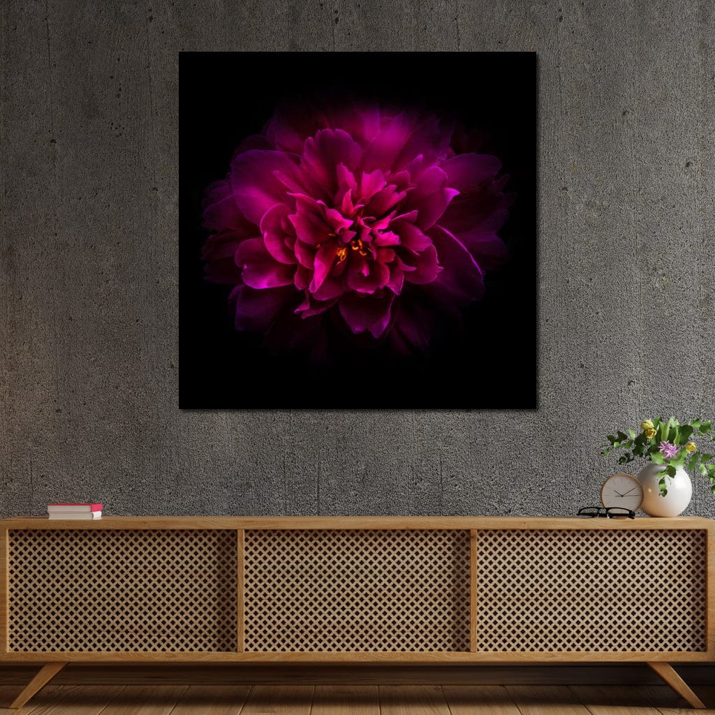 Purple Backyard Flowers Canvas Wall Art