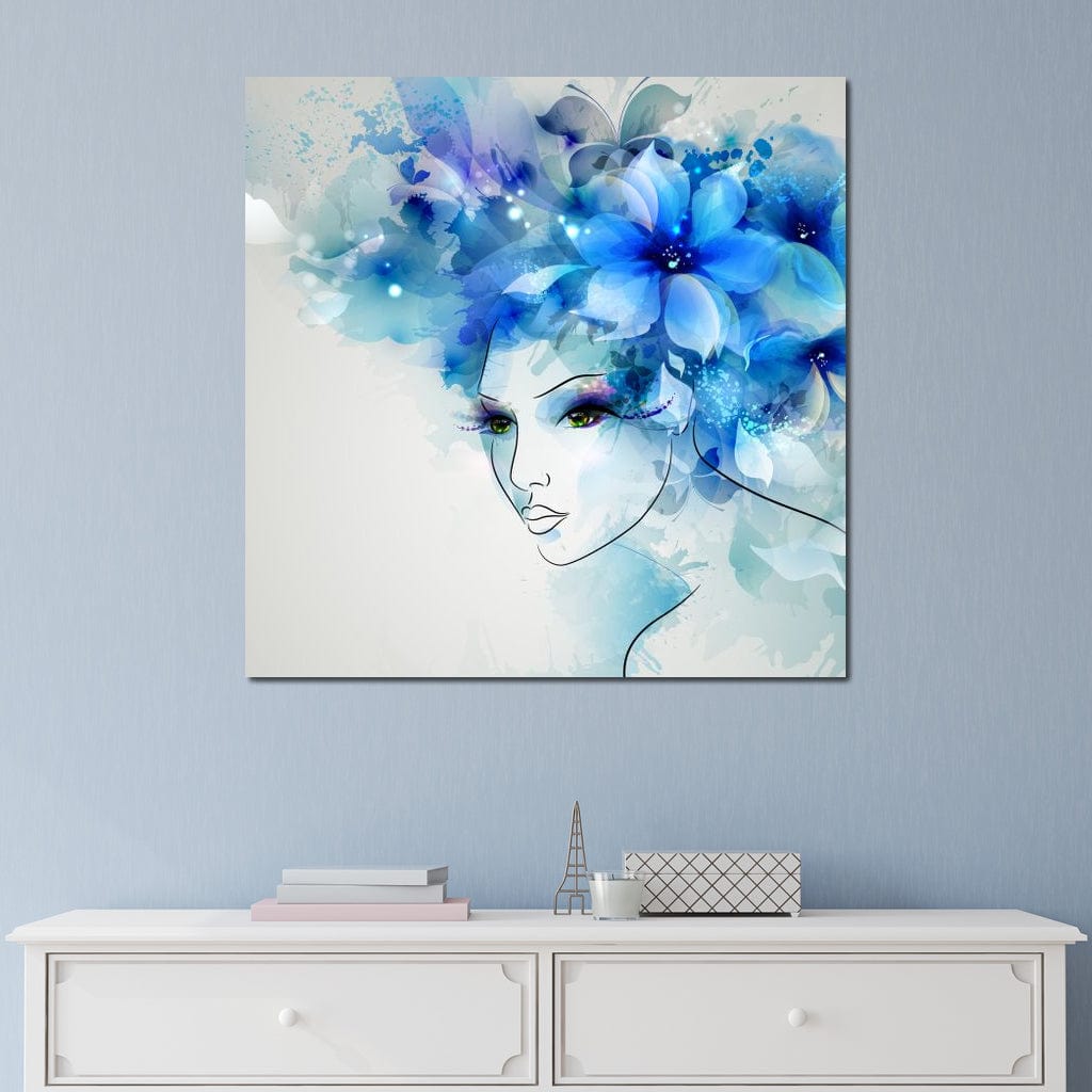 Woman with Floral Hat Canvas Wall Art