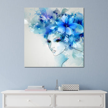 Woman with Floral Hat Canvas Wall Art