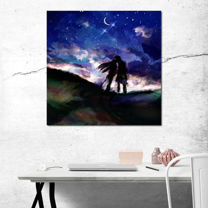 Kissing Under the Stars Canvas Wall Art