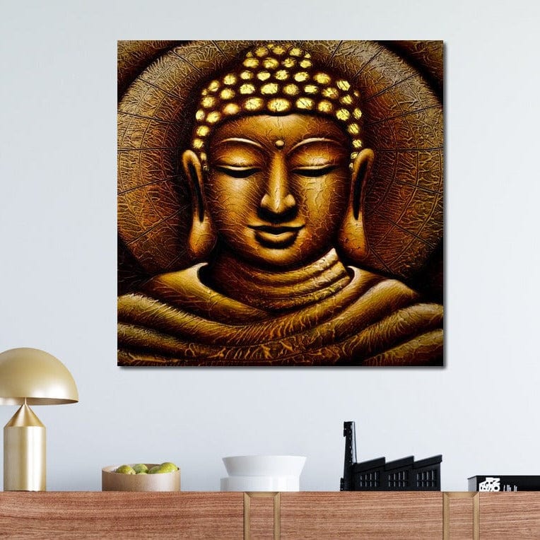 Meditating Buddha Portrait Canvas Wall Art