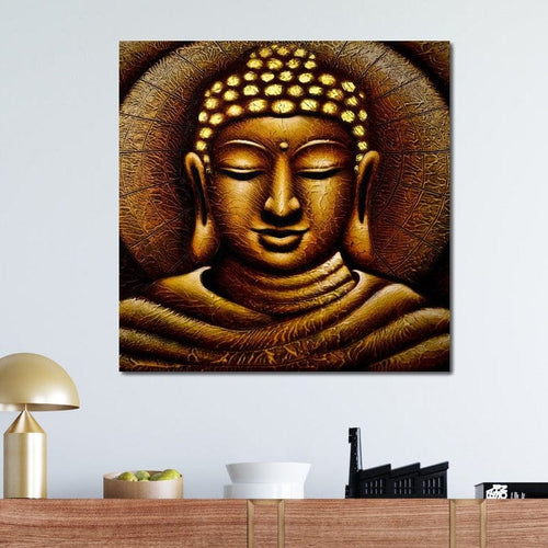 Meditating Buddha Portrait Canvas Wall Art