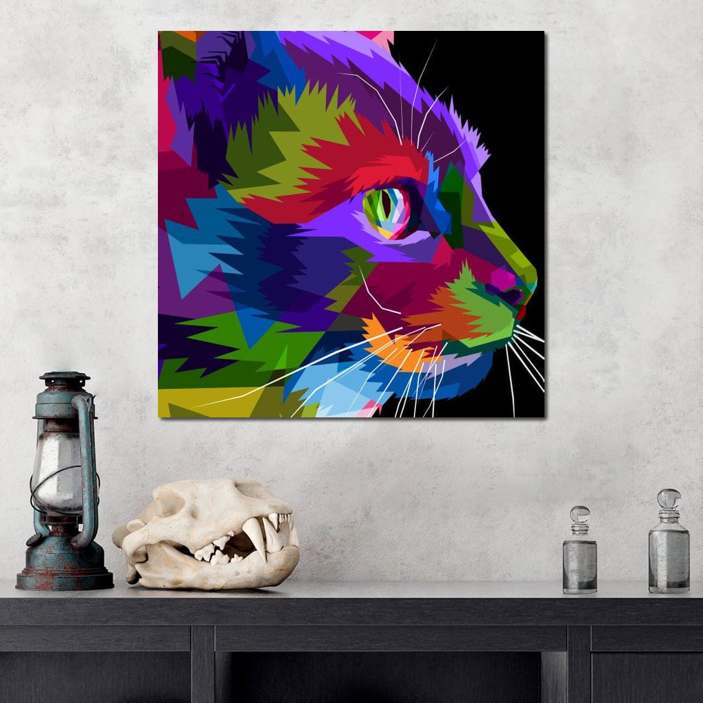 Pop Art Cat Canvas Wall Art