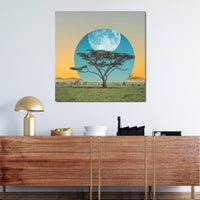 Moon Tree Canvas Wall Art