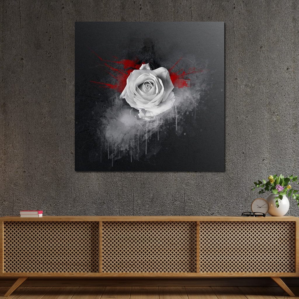 White Rose Canvas Wall Art