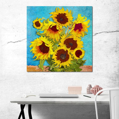Impressionist Sunflowers Canvas Wall Art