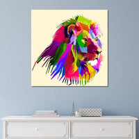Pop Art Lion Canvas Wall Art