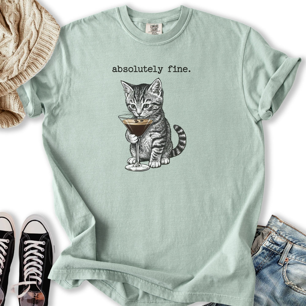Absolutely Fine Martini Cat Relaxed Tee