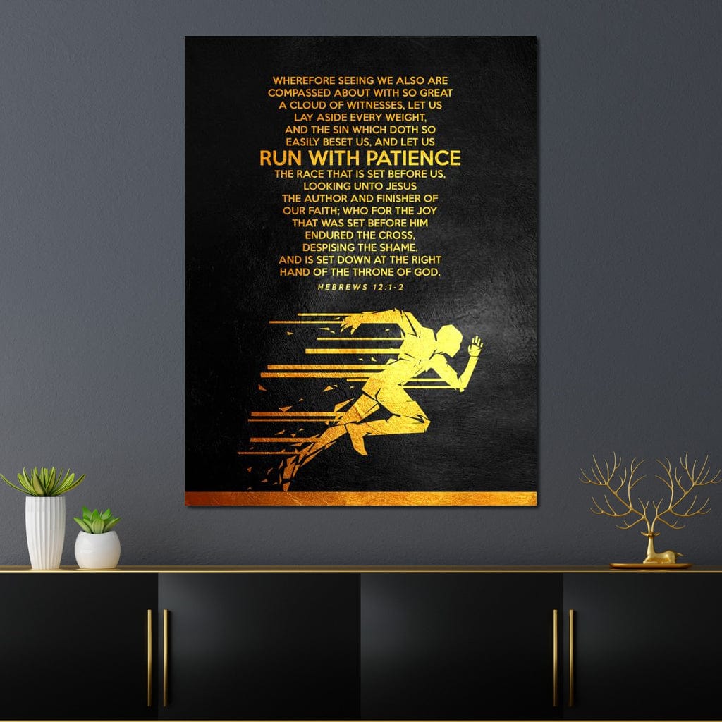 Hebrews 12:1-2 Canvas Wall Art