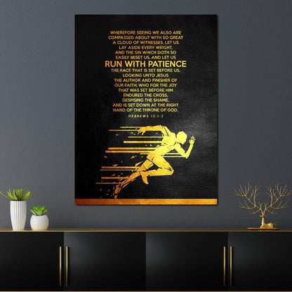 Hebrews 12:1-2 Canvas Wall Art