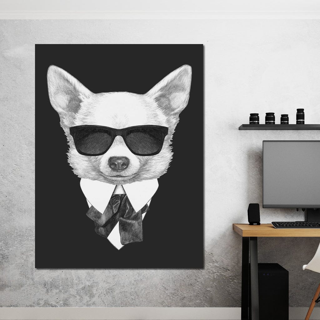 Dressed Up Chihuahua Canvas Wall Art