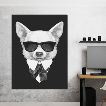 Dressed Up Chihuahua Canvas Wall Art