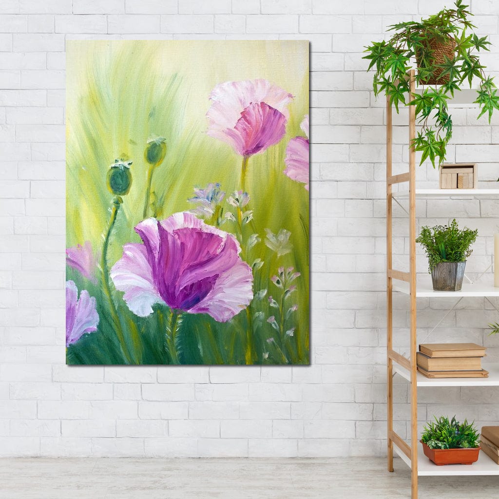 Purple Poppies Canvas Wall Art