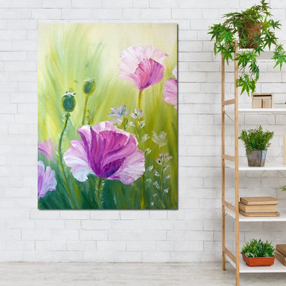 Purple Poppies Canvas Wall Art