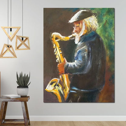 Saxophone Maestro Canvas Wall Art