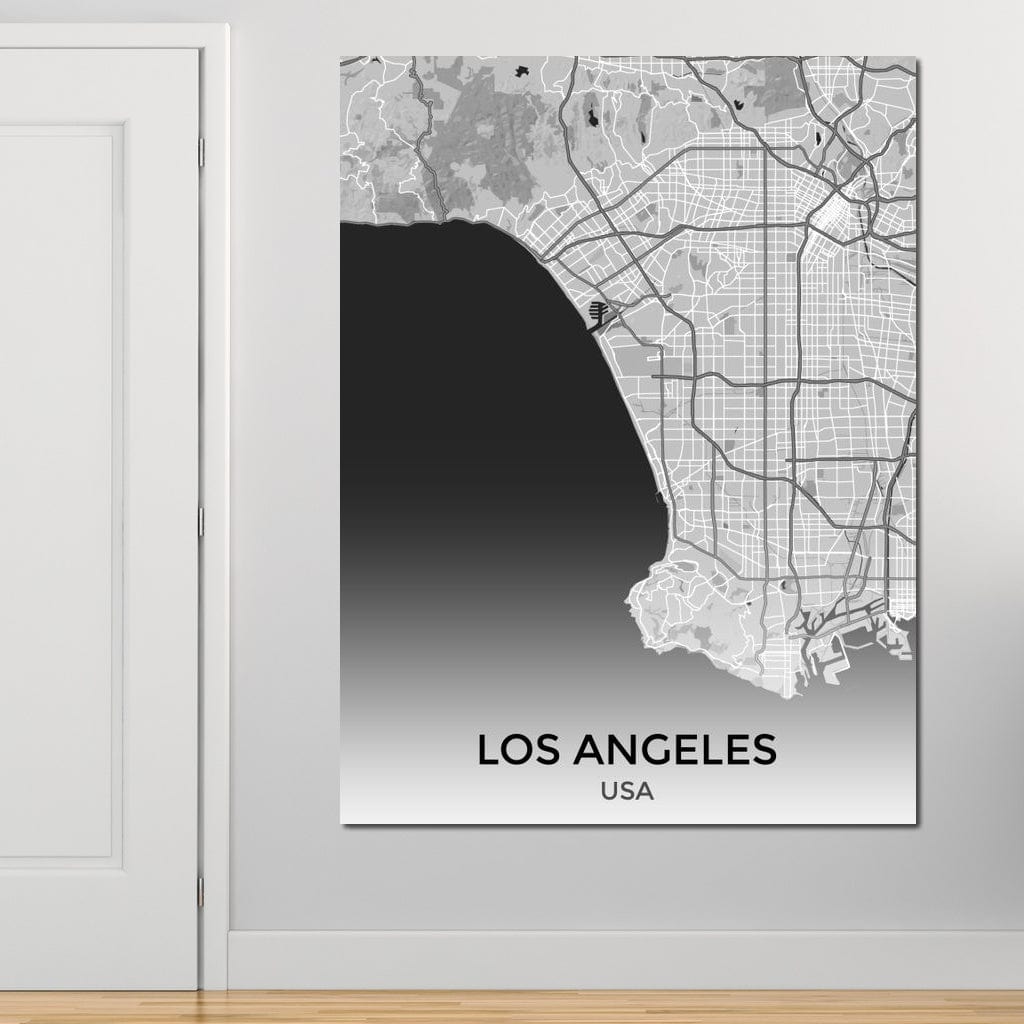Map of Los Angeles, USA Canvas Wall Art