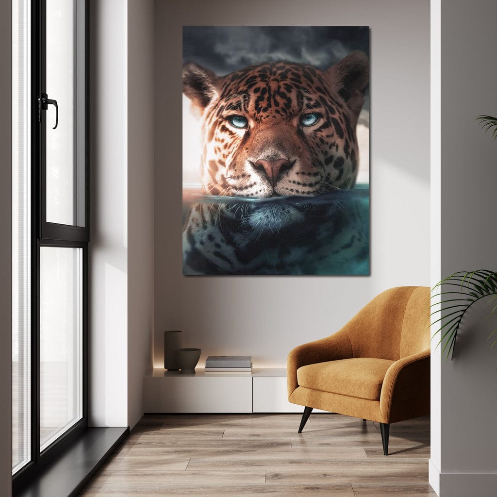 Leopard Underwater Canvas Wall Art